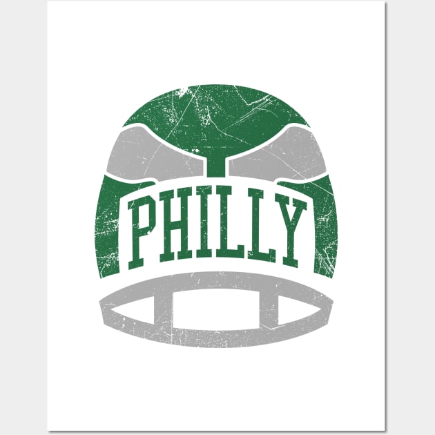 Philly Retro Helmet - White Wall Art by KFig21